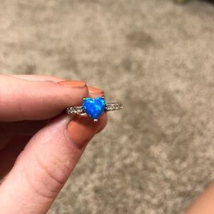 Fragrant Jewels Starry Nights Opal Heart Ring SZ 5